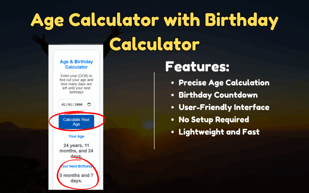 Age Calculator with Birthday Calculator