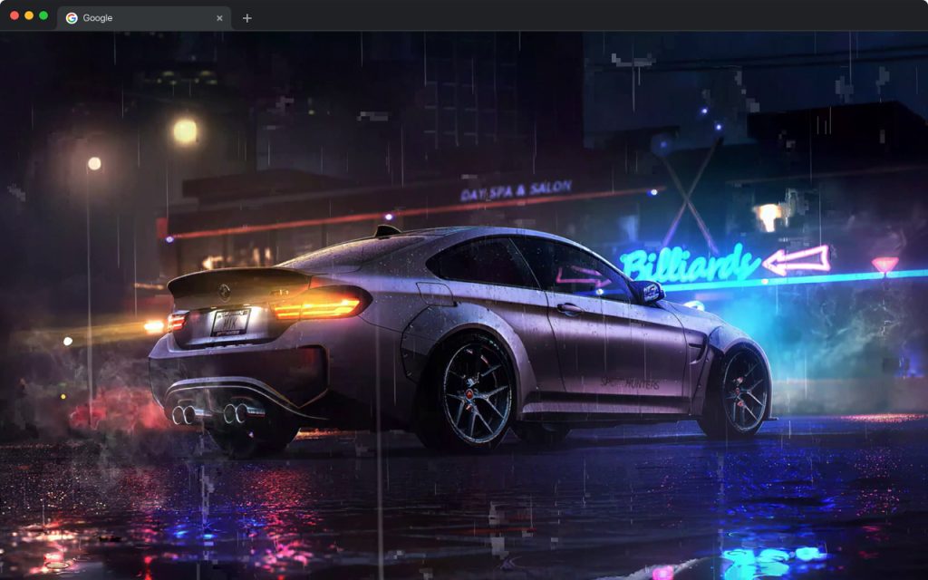 BMW M3 Neon Night Drive Live Wallpaper
