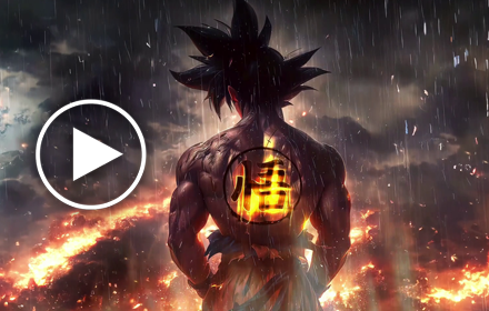 Goku Rain Flame Live Wallpaper