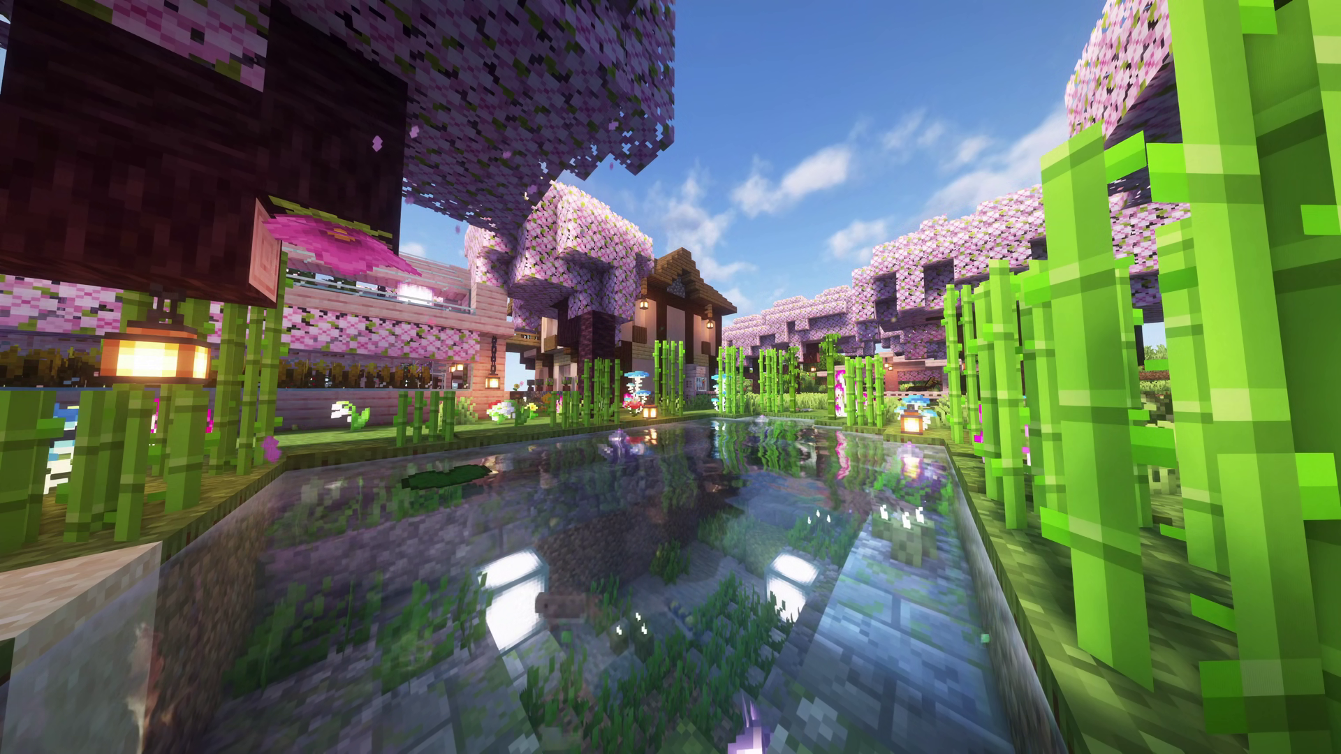 Minecraft Sakura Pond Live Wallpaper
