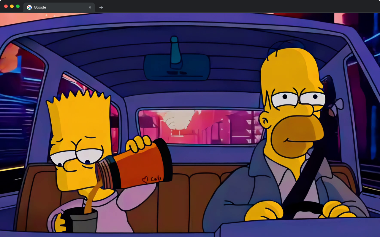 Simpsons Chill Drive Live Wallpaper